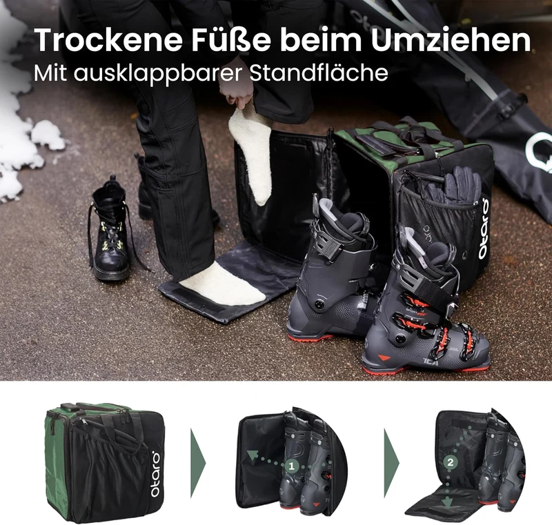 Otaro Skischuhtasche mit Helmfach (über 35.000 zufriedene Kunden) Premium Skitasche für Skischuhe |