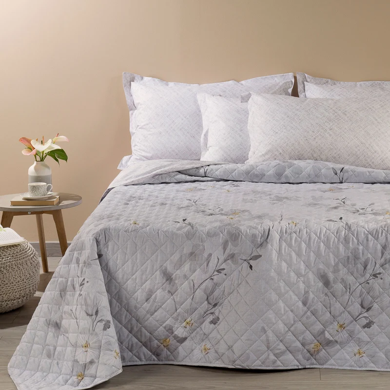 Copriletto Trapuntato in Cotone Giava Primanatura Shabby Chic