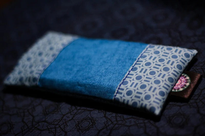 Augenkissen in Blau 🕉️ mit Amethyst & Bergkristall (AK21) Unikat
