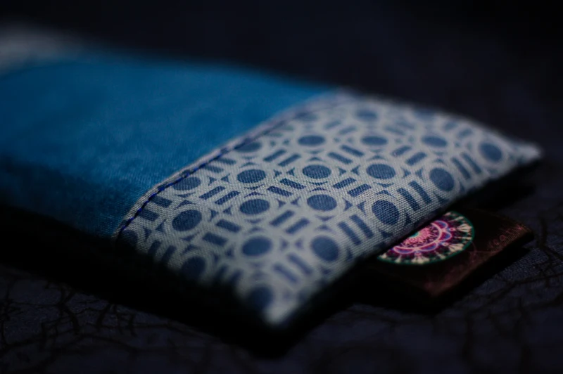 Augenkissen in Blau 🕉️ mit Amethyst & Bergkristall (AK21) Unikat