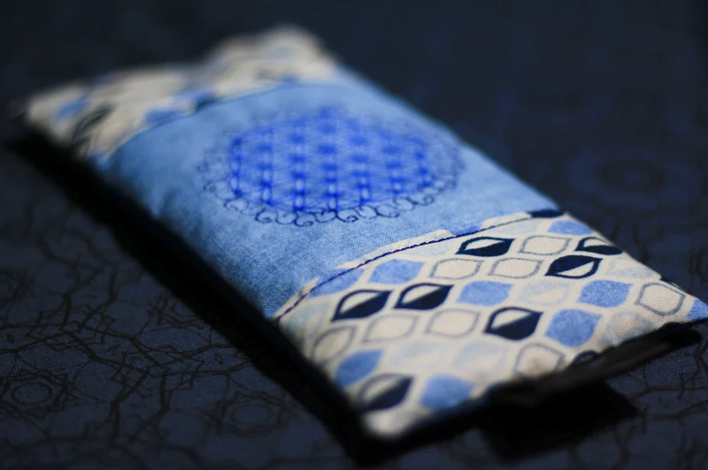 Augenkissen 💙 Blau 🕉️ mit Amethyst & Bergkristall (AK20) Unikat