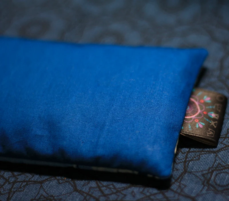 Augenkissen 💙 Blau 🕉️ mit Amethyst & Bergkristall (AK20) Unikat