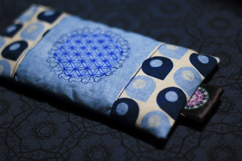 Augenkissen Blau 💙🕉️ mit Amethyst & Bergkristall (AK19) Unikat