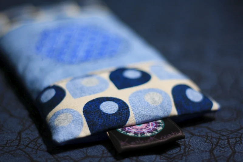 Augenkissen Blau 💙🕉️ mit Amethyst & Bergkristall (AK19) Unikat