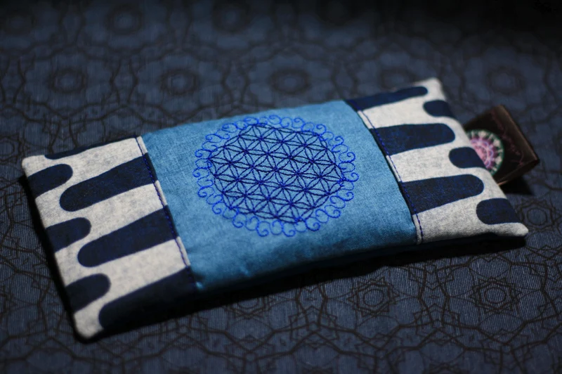 Augenkissen Blau 🕉️ mit Amethyst & Bergkristall (AK18) Unikat 💙
