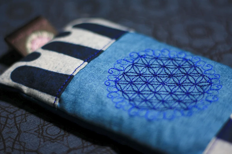 Augenkissen Blau 🕉️ mit Amethyst & Bergkristall (AK18) Unikat 💙