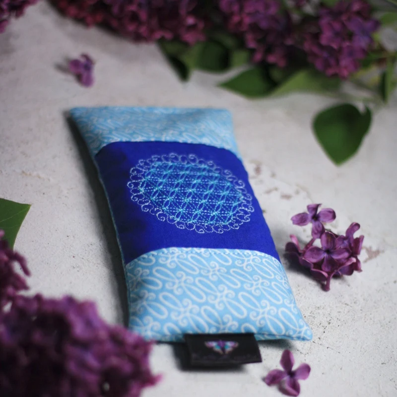 💙 Augenkissen Blau 🕉️ mit Amethyst & Bergkristall (AK15) Unikat