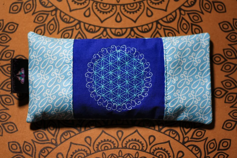 💙 Augenkissen Blau 🕉️ mit Amethyst & Bergkristall (AK15) Unikat