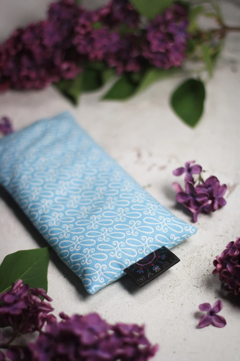 💙 Augenkissen Blau 🕉️ mit Amethyst & Bergkristall (AK15) Unikat