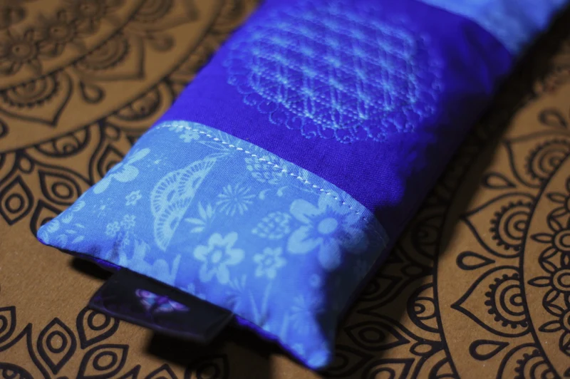 Augenkissen Blau 💙 mit Amethyst & Bergkristall (AK14) Unikat 🕉️
