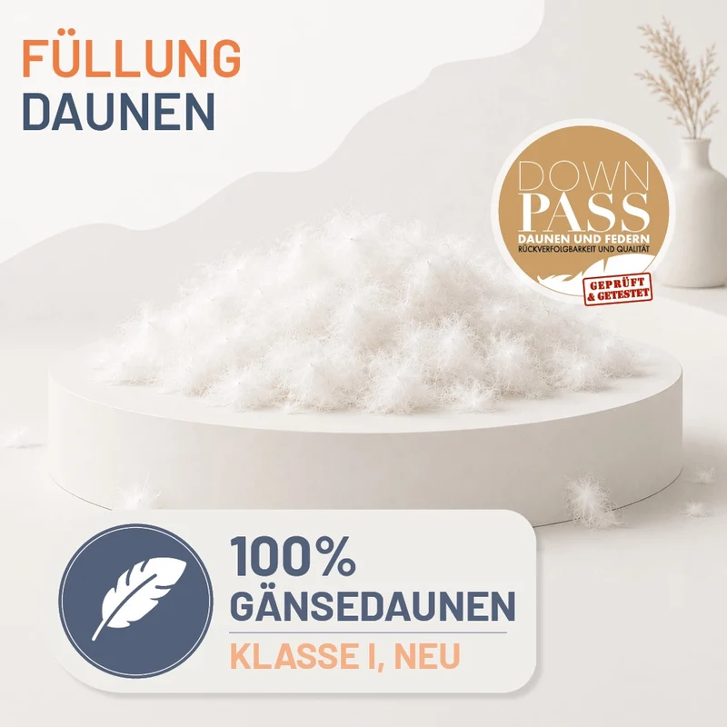 Gänsedaunendecke »FIRST CLASS« – 100% Gänsedaunen