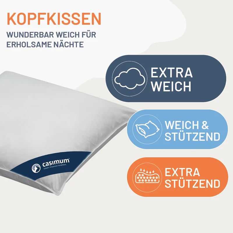 Gänsedaunenkissen »FIRST CLASS« – 60% Gänsedaunen, 40% Gänsefedern