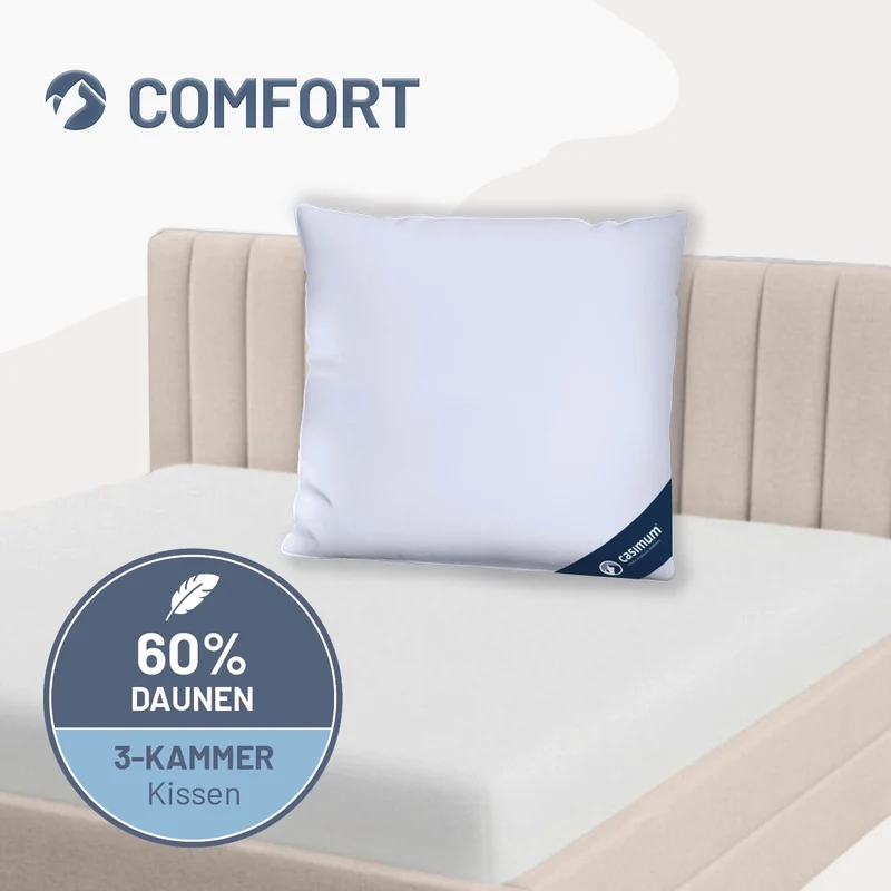3-Kammer-Daunenkissen »COMFORT« – 60% Daunen, 40% Federn (Außen)