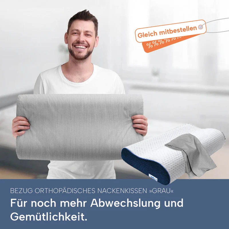 Schonbezüge Doppelpack »GRAU« für Orthopädisches Nackenkissen »ERGO VARIO«