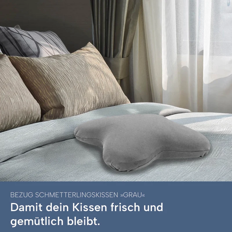 Schonbezüge Doppelpack »GRAU« für Schmetterlingskissen »BUTTERFLY«