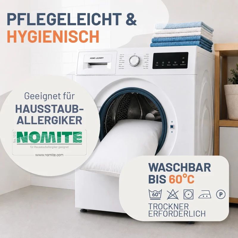 3-Kammer-Daunenkissen »LUXUS« – 100% Daunen (Außen)