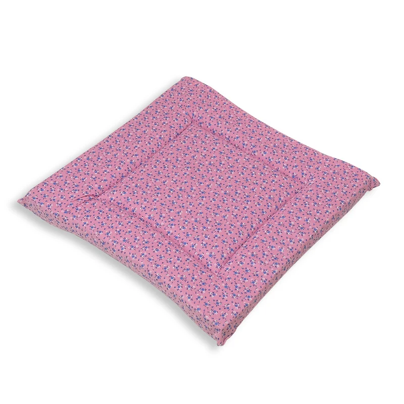 Sitzkissen mit Blumenmuster rosa, 33x33x3 cm