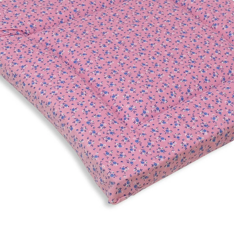 Sitzkissen mit Blumenmuster rosa, 33x33x3 cm