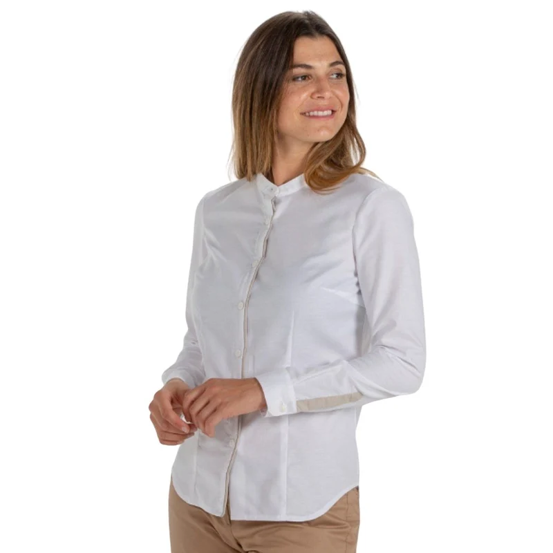 Camisa Señora Blanca Cuello Mao