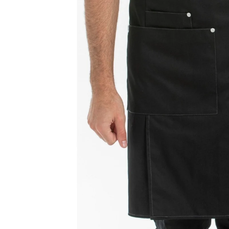 Delantal Peto Unisex Bolsillos Negro