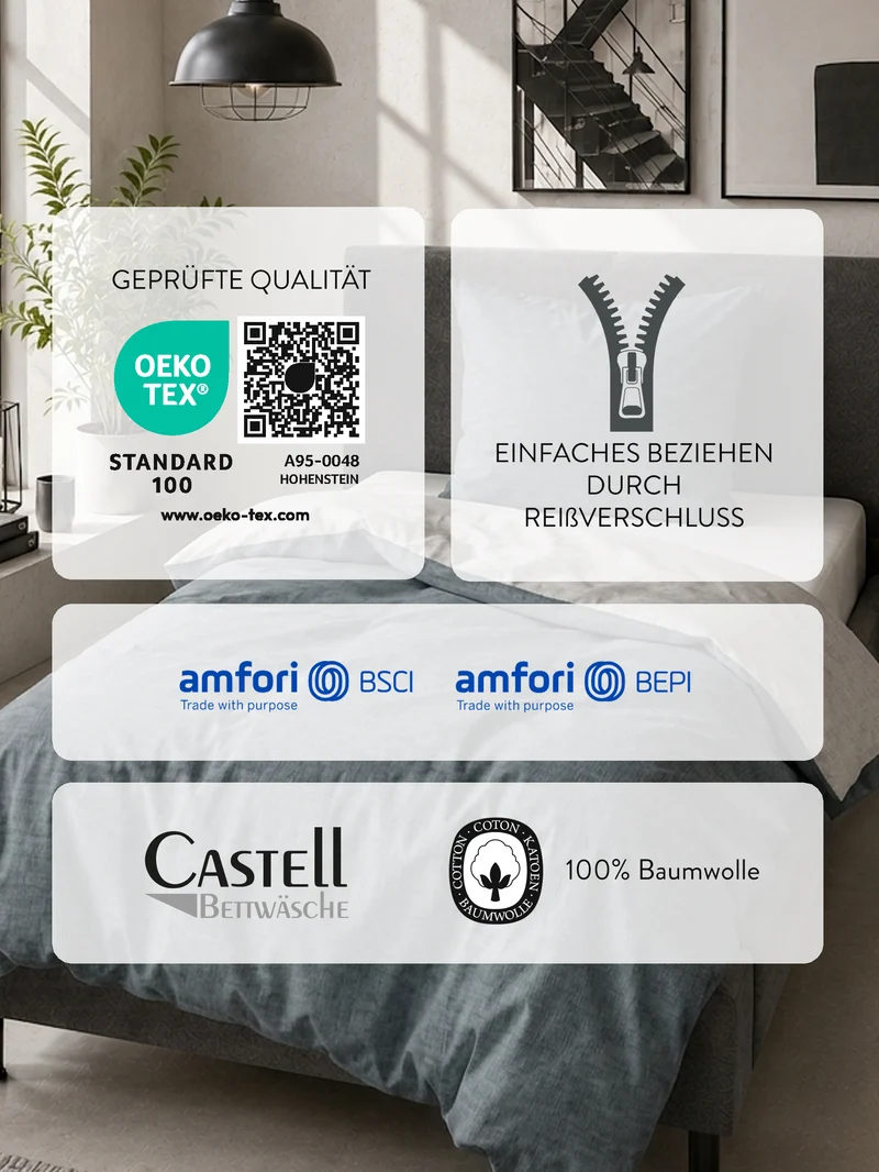 Castell Jersey Bettwäsche – Titanium (0070732)