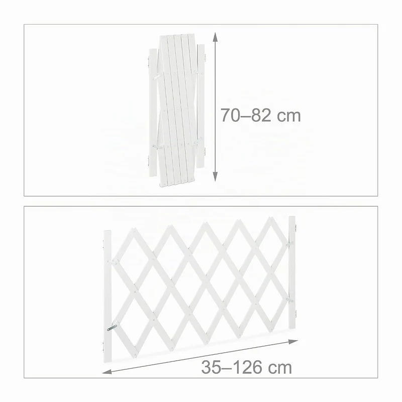 Relaxdays Hundeabsperrgitter ausziehbar bis 126 cm, 70-82 cm hoch, Bambus, Hunde Schutzgitter, für T