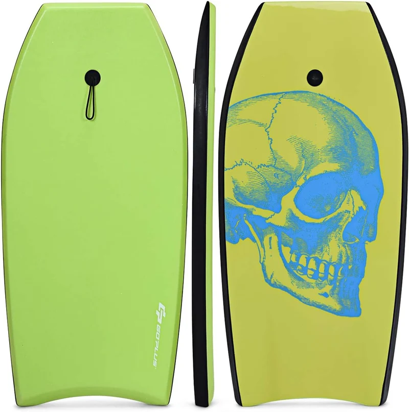 GOPLUS Bodyboard mit Fuss - Zugseil, Schwimmbrett Erfüllt mit EPS Schaumstoff, Surfboard bis zu 85 k