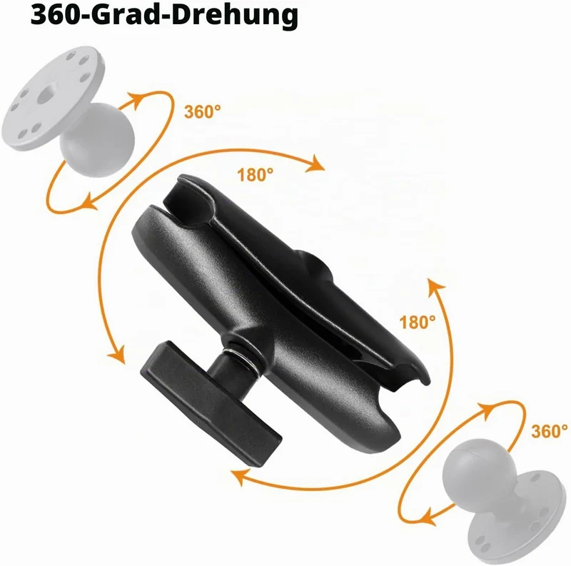 Aluminium 5,9 Zoll (150 mm) kurzer Doppel-Sockel-Arm, kompatibel mit RAM Mounts C-Grösse / 1,5 Zoll