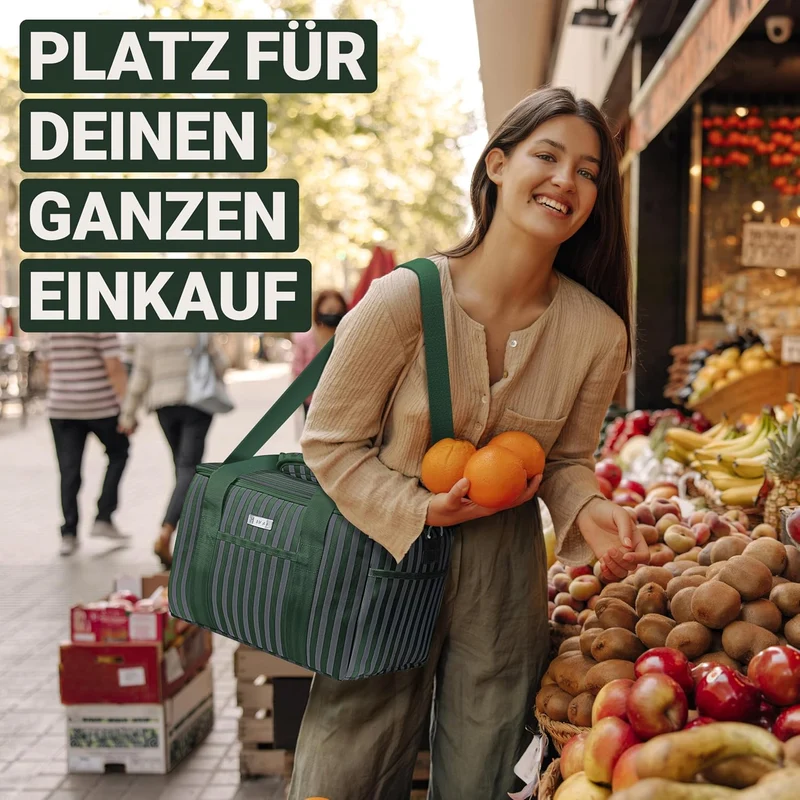 HOEL Kühltasche gross 20L & 30L faltbar - Isolierte Thermotasche - Lunchtasche wasserdicht & auslauf