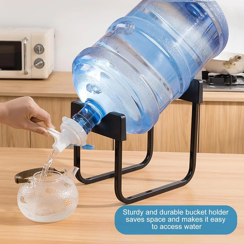1 Stück Wasserflaschenregal, 3-5 Gallonen Wasserkrug Ständer und 1 Dispenser Ventile, Rutschfestes T