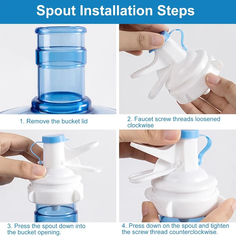 1 Stück Wasserflaschenregal, 3-5 Gallonen Wasserkrug Ständer und 1 Dispenser Ventile, Rutschfestes T