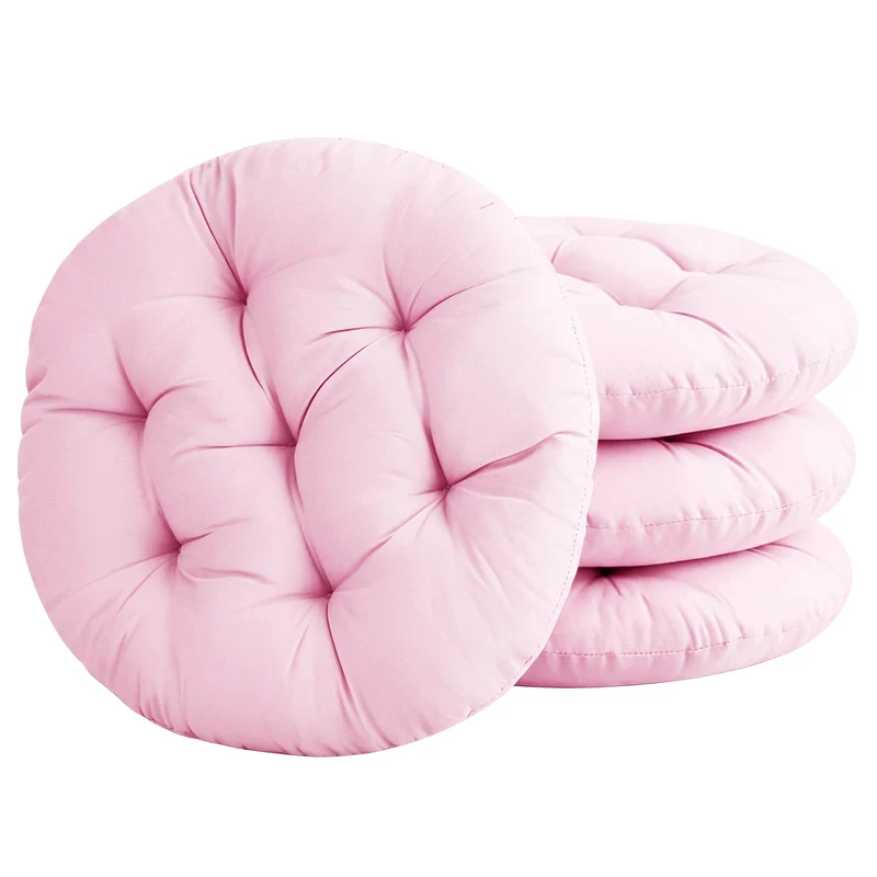 4er Set Stuhlkissen Rund, 40cm Bequemes Sitzkissen Gefüllte Sitzkissen, Runden Bodenkissen Stuhlaufl
