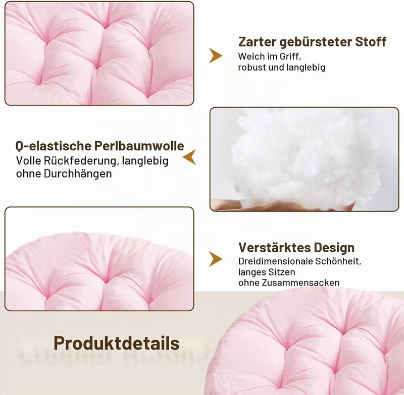 4er Set Stuhlkissen Rund, 40cm Bequemes Sitzkissen Gefüllte Sitzkissen, Runden Bodenkissen Stuhlaufl