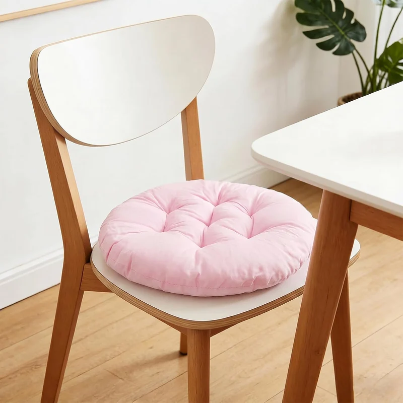 4er Set Stuhlkissen Rund, 40cm Bequemes Sitzkissen Gefüllte Sitzkissen, Runden Bodenkissen Stuhlaufl