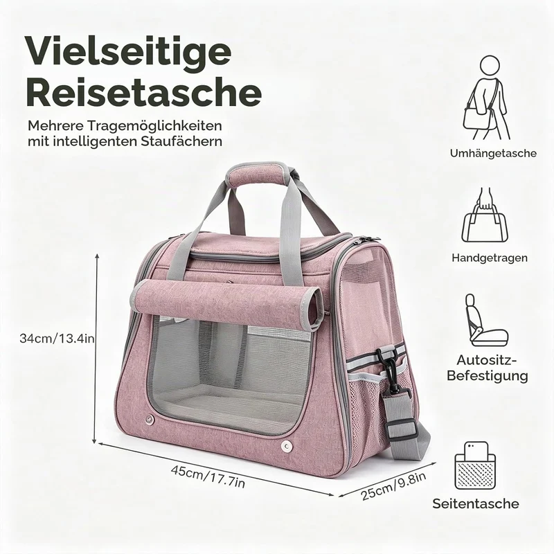 Katzentransportbox, Hundebox Faltbar für Katzen und kleine Hunde, Transportbox Katze für Reisen und