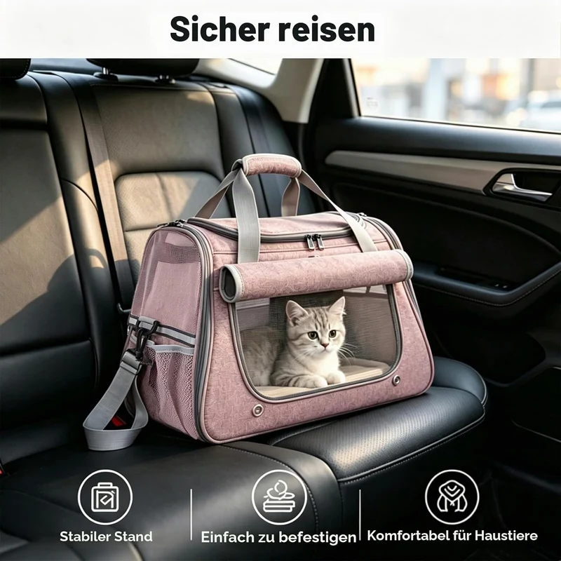 Katzentransportbox, Hundebox Faltbar für Katzen und kleine Hunde, Transportbox Katze für Reisen und