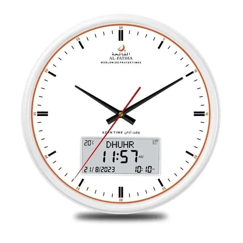 Zamora Zeit Gebet Uhr – Automatisch Azan-Gebetsuhr Für 6500+ Orte (Digital & Analog, 10 Azan-Klänge)