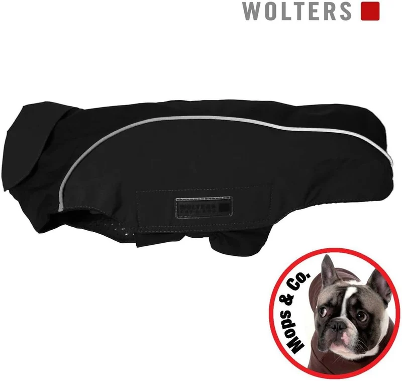 Wolters | Regenjacke Easy Rain für Mops&Co. schwarz/schwarz | Rückenlänge 46 cm 46 cm schwarz/schwar