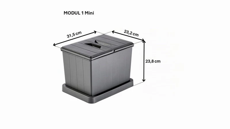 Aspira Home Müllomatic MODUL 1 MINI | Einbau Mülleimer für Schublade und Unterschrank, modularer Abf