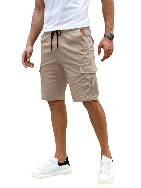 Elegancity Kurze Hosen Herren Cargo Shorts Sommer Freizeithose Kurze Elastische Taille Chino Shorts