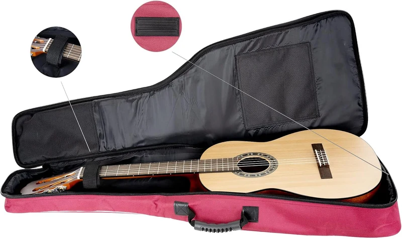 ROCKTILE Klassik-Gitarrentasche 4/4-Grösse - wasserabweisender Gigbag mit weicher Polsterung und Fix