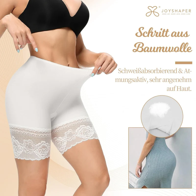 Joyshaper Damen Unterhose Unter Rock Kurz Hose Anti-Chafing Spitze Shorts Sicherheit Panty Lace Legg