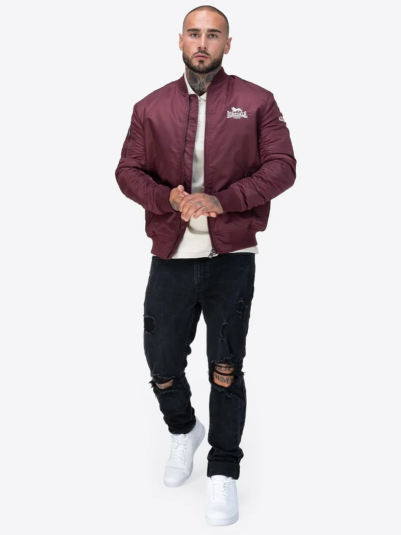 Lonsdale Herren Jacke schmale Passform TERN HILL Oxblood/White S, Oxblood/White S