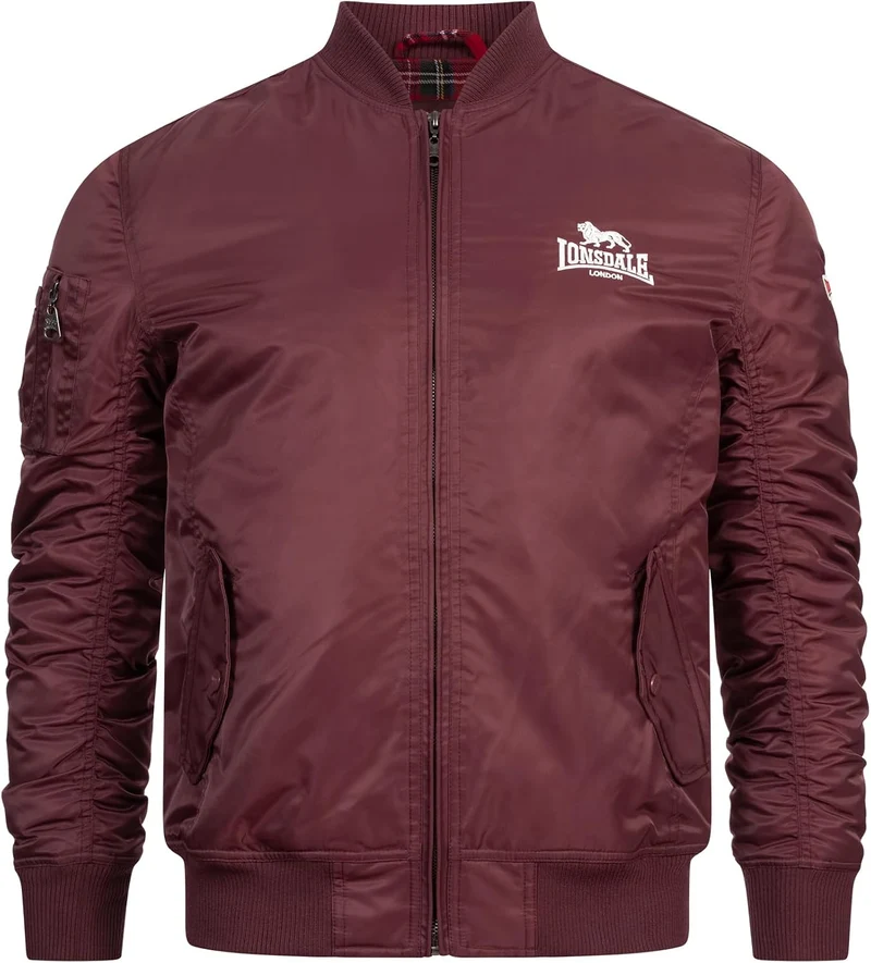 Lonsdale Herren Jacke schmale Passform TERN HILL Oxblood/White S, Oxblood/White S