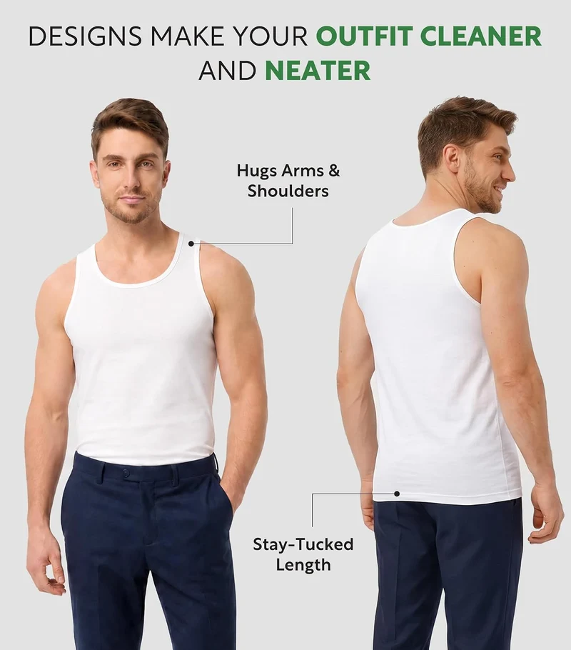 DAVID ARCHY Herren Unterhemden Tshirt Tanktop Business Lässig Bambusfaser Weich Seidig Kurzarm Ärmel