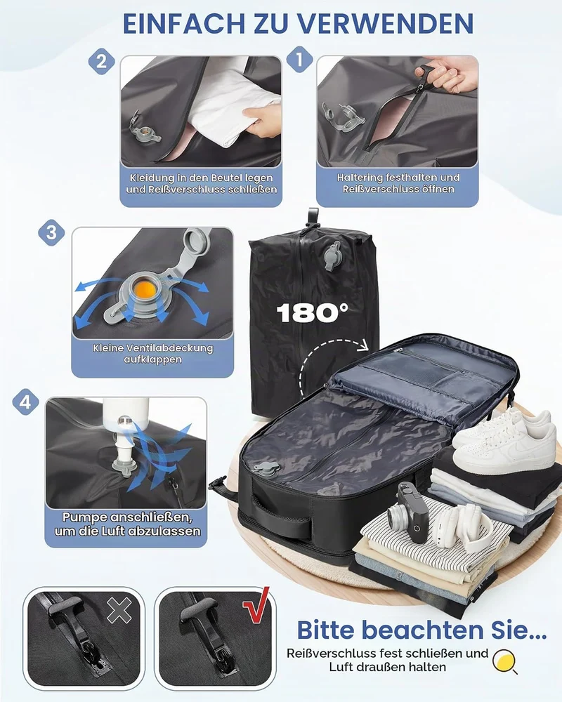 SZLX Vakuum Rucksack 40x30x20 Wizz air Handgepäck Rucksack 40x30x20 für Ryanair Vakuum Reiserucksack