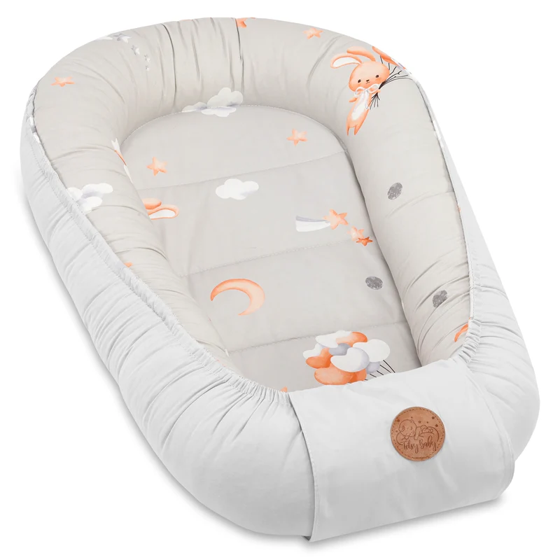 Babynest Babynestchen Neugeborene mit Tragegriff 90x50 cm - Baby Nestchen tragbar Nest für Bett Kinder Kuschelnest