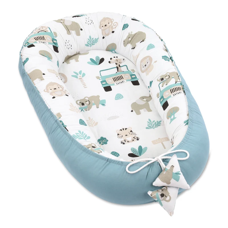 Babynest Babynestchen Neugeborene mit Tragegriff 90x50 cm - Baby Nestchen tragbar Nest für Bett Kinder Kuschelnest