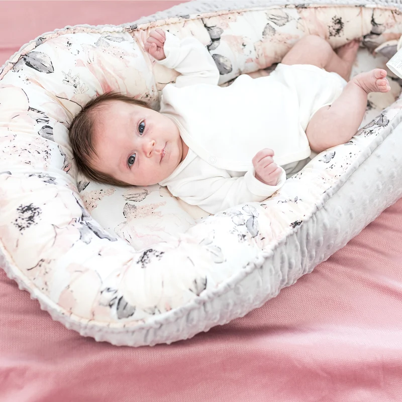Babynest Nestchen Baby 90x50 cm - Babynestchen Neugeborene Babynest für Kinderbett Vielseitiges tragbar Nest Kuschelnest Zubehör für Babybett