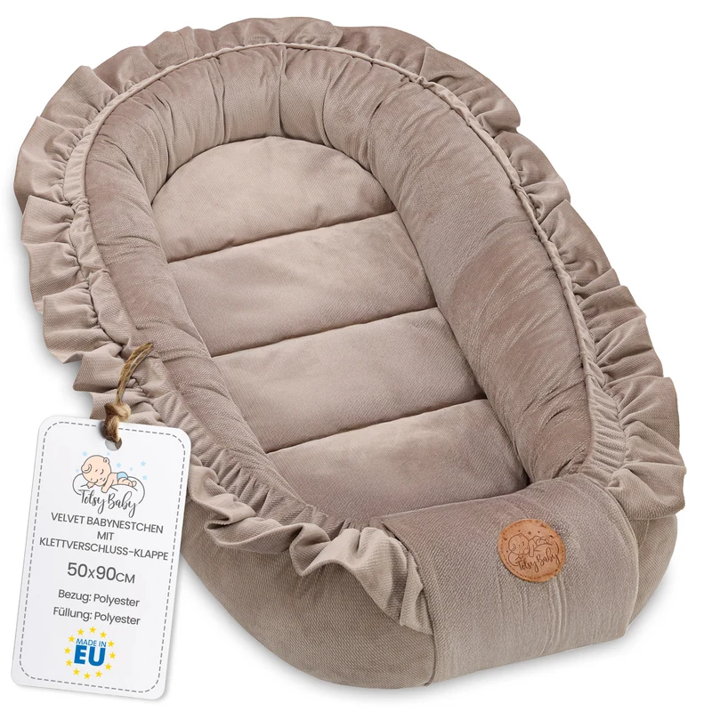 Babynest Nestchen Baby 90x50 cm - Babynestchen Neugeborene Babynest für Kinderbett Vielseitiges tragbar Nest Kuschelnest Zubehör für Babybett